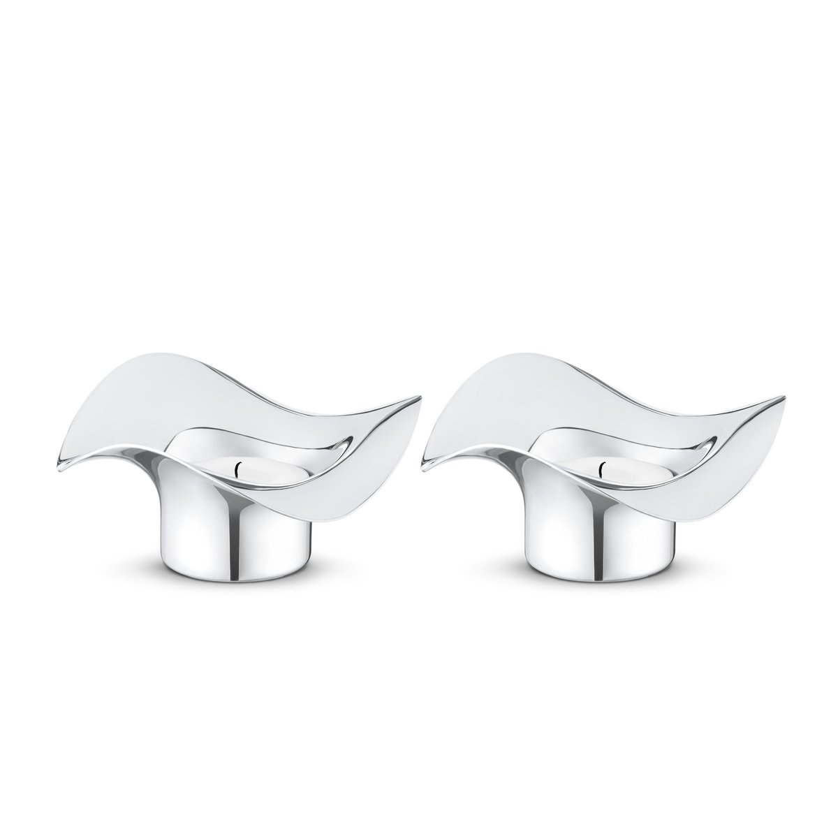 Georg Jensen Cobra Telysholder 2-pakn. rustfritt stål