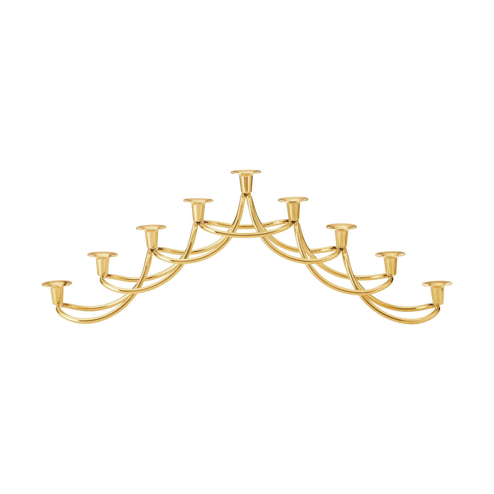 Harmony menorah lysestake, Gullbelagt rustfritt stål Georg Jensen