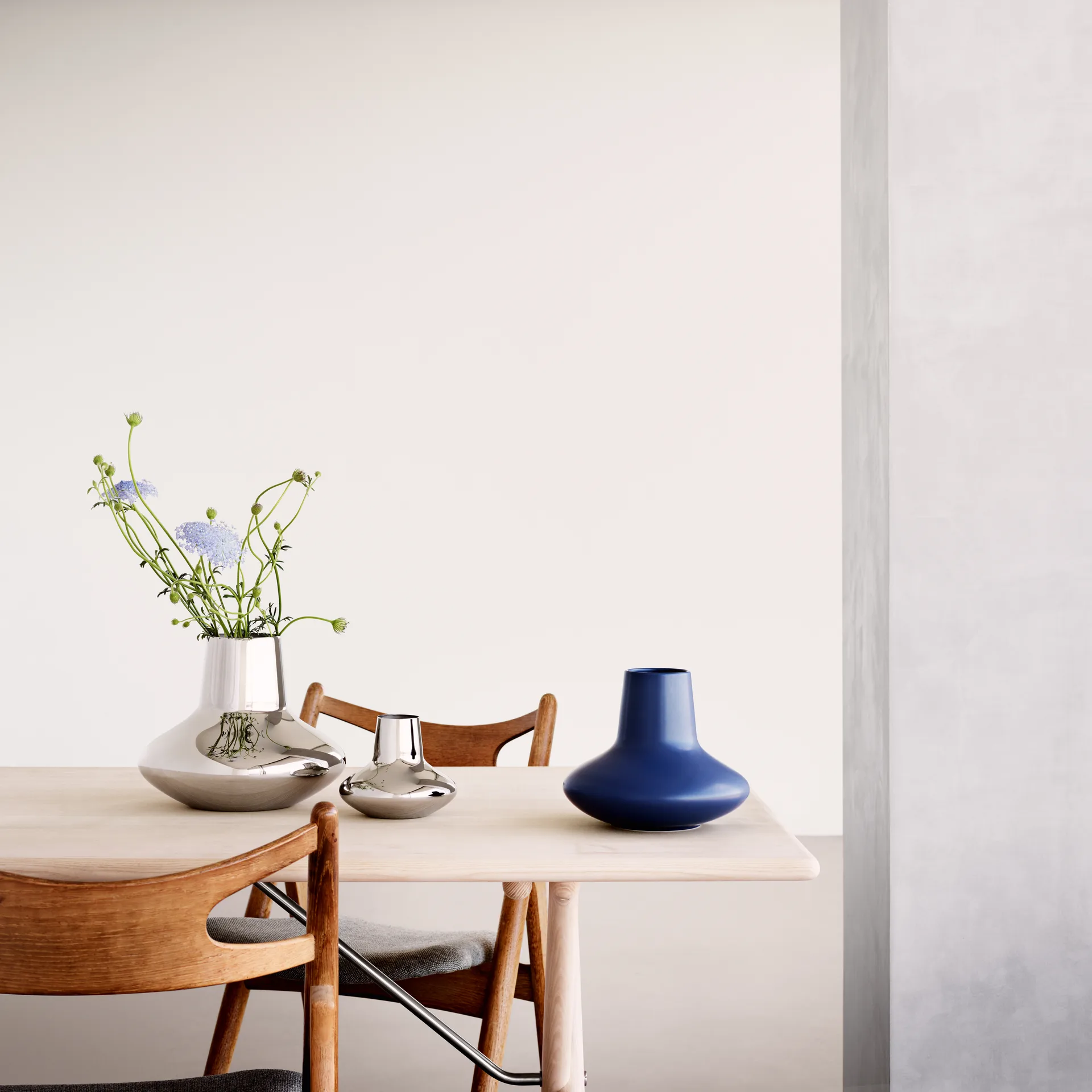 Henning Koppel vase rustfritt stål, Stor, 22,2 cm Georg Jensen