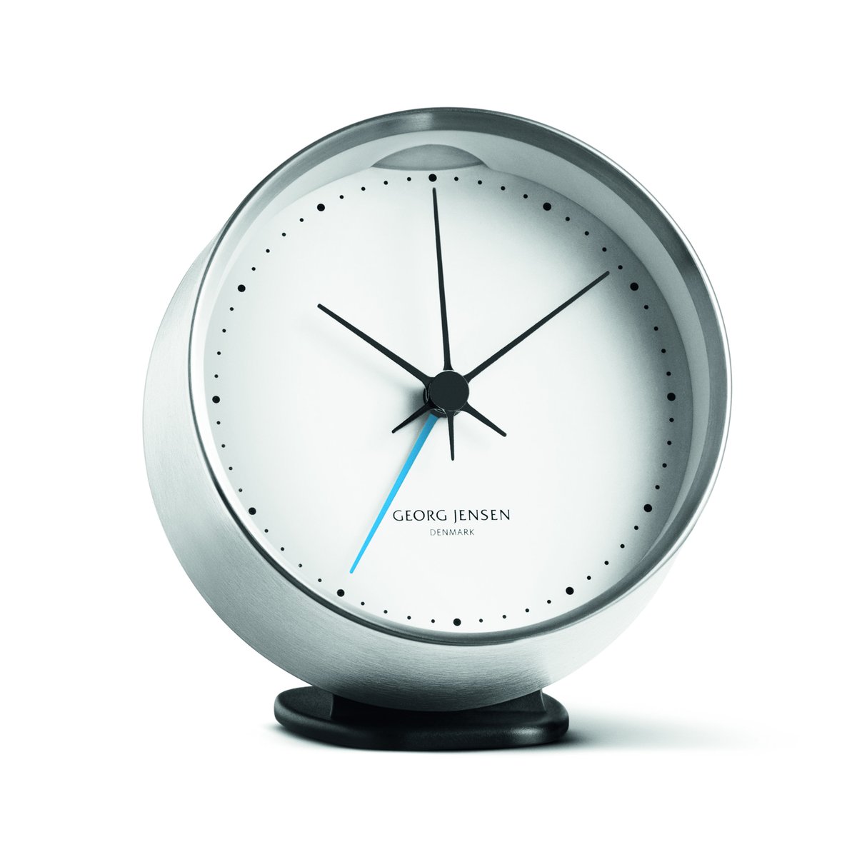 Georg Jensen Koppel bordklokke Ø 10 cm hvit-rustfritt stål