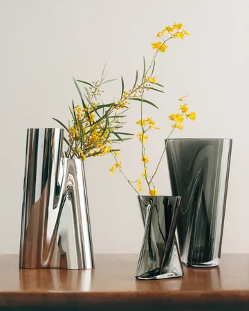 Lituus glassvase - Grå, liten - Georg Jensen