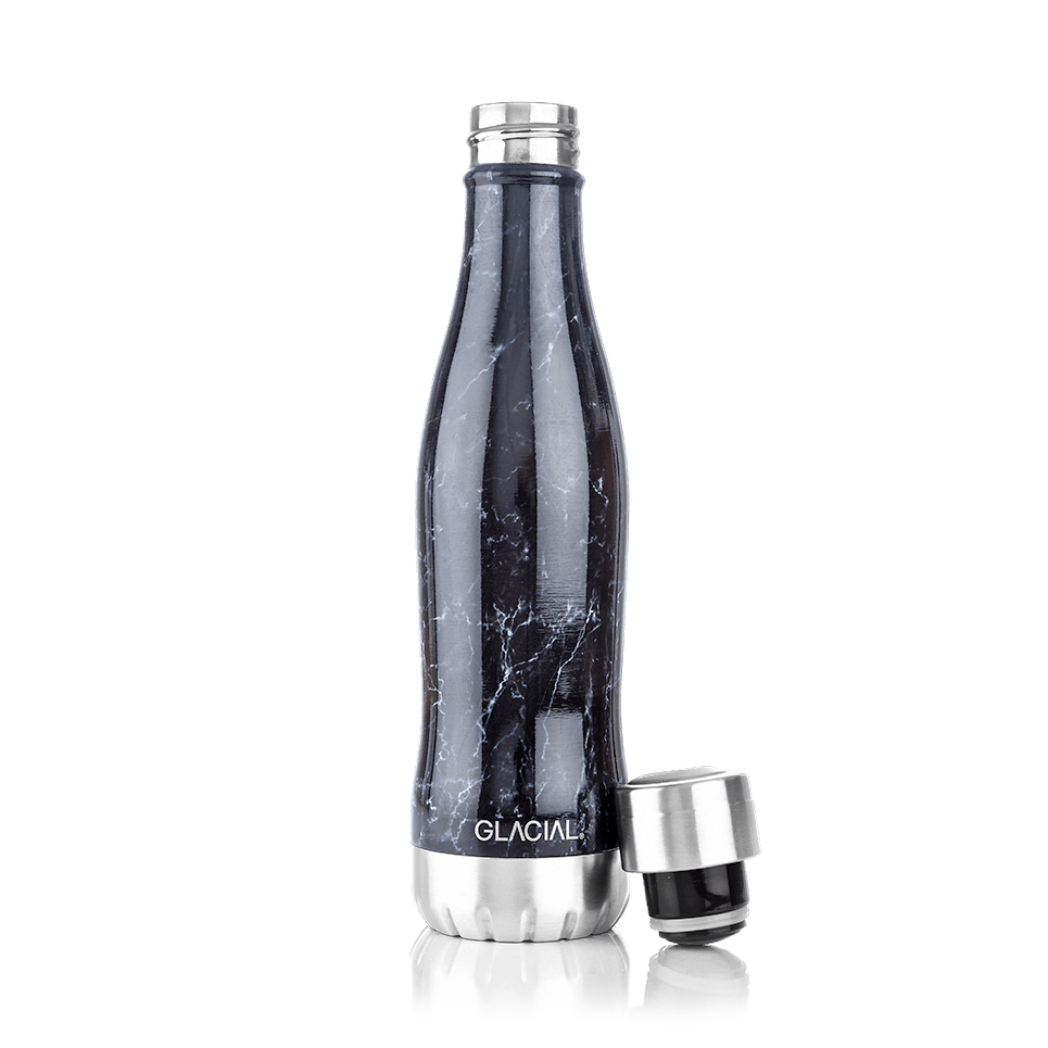 vannflaske 400 ml Black marble