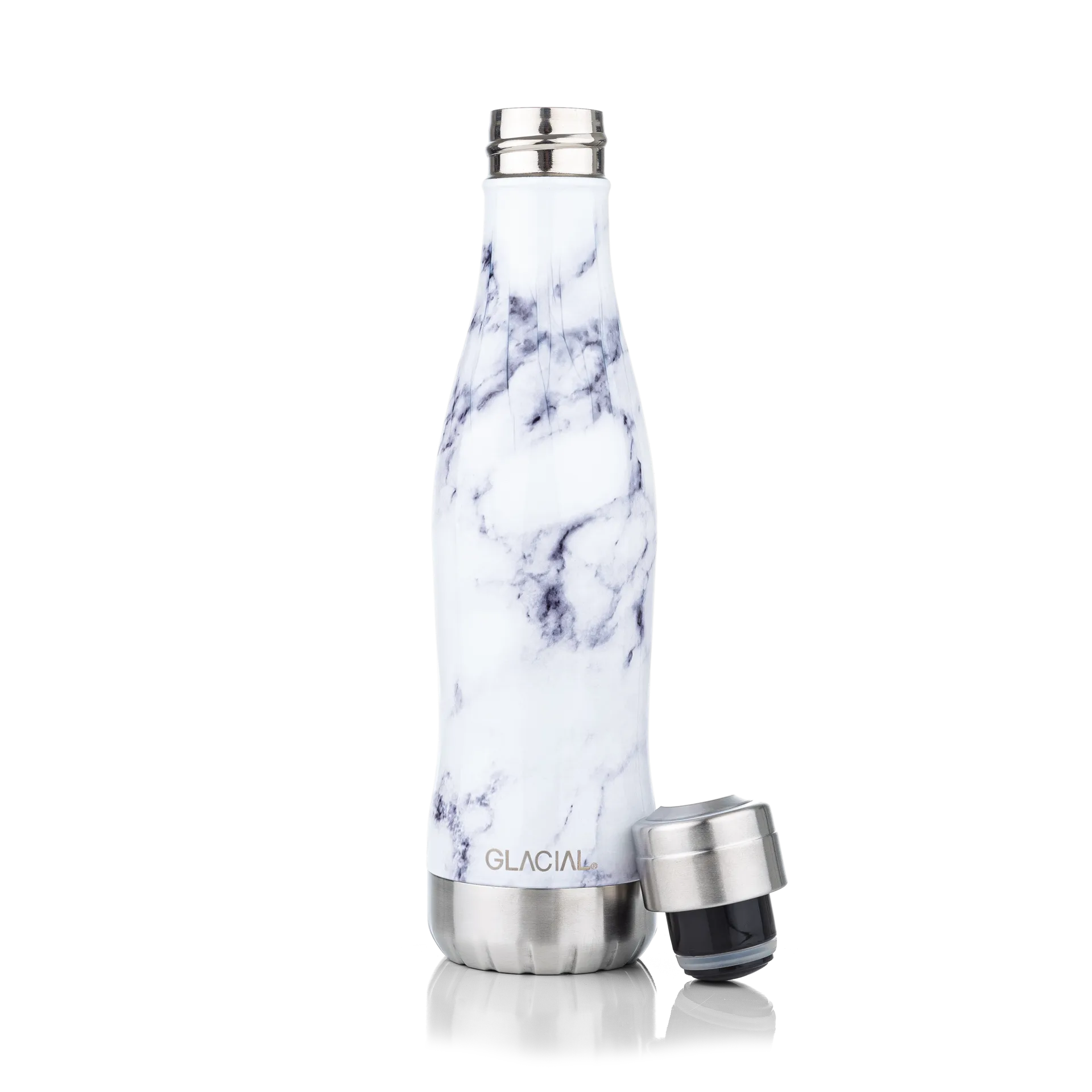 Glacial vannflaske 400 ml, White marble Glacial