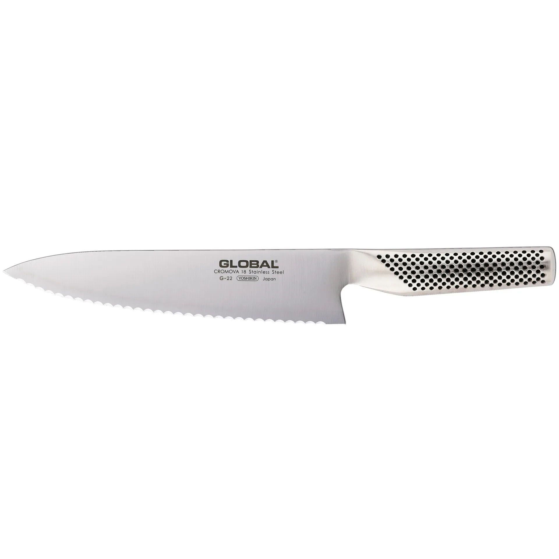 Global G-22R brødkniv 20 cm tagget, rustfritt stål Global
