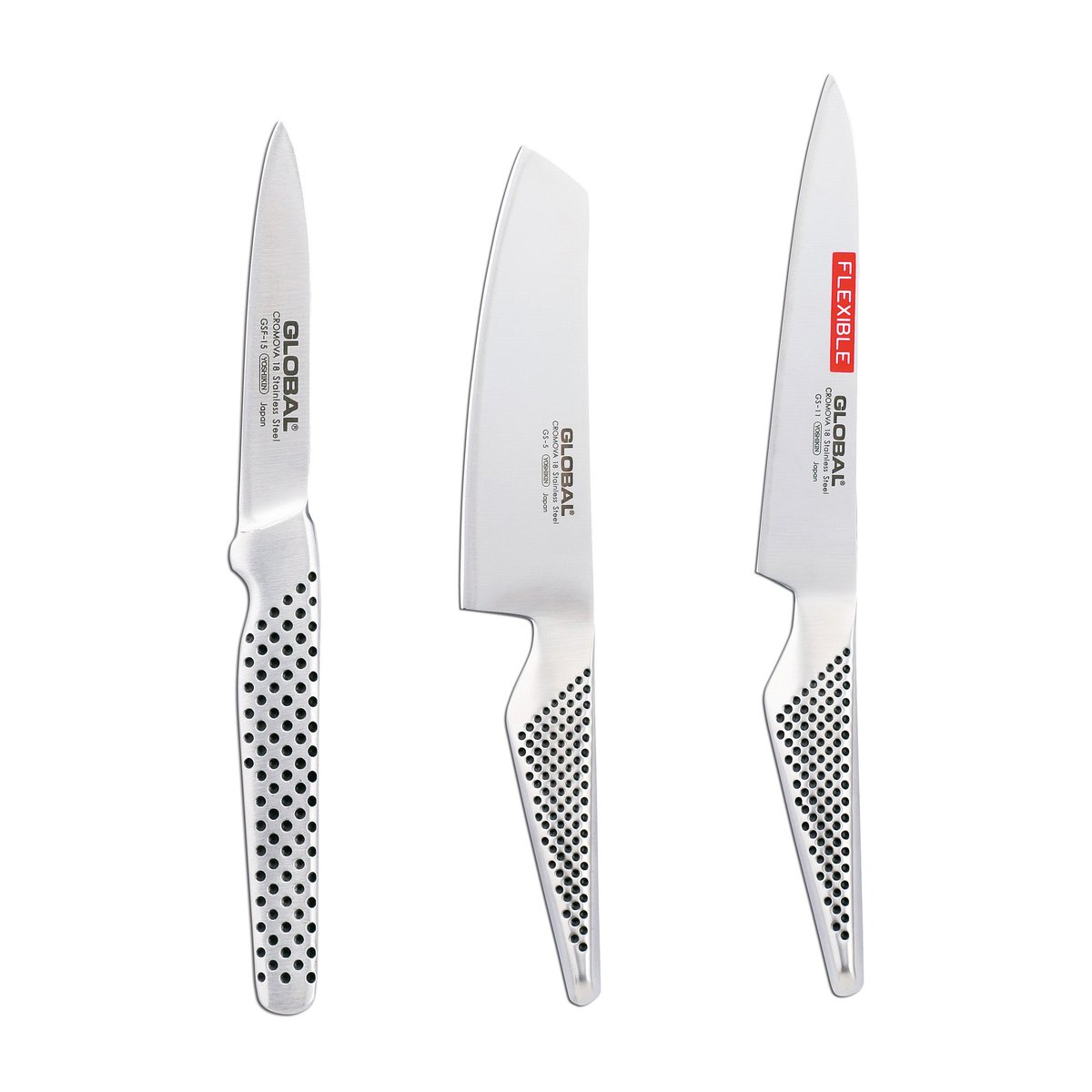 Global Global G-51115 knivsett, 3 kniver Rustfritt stål