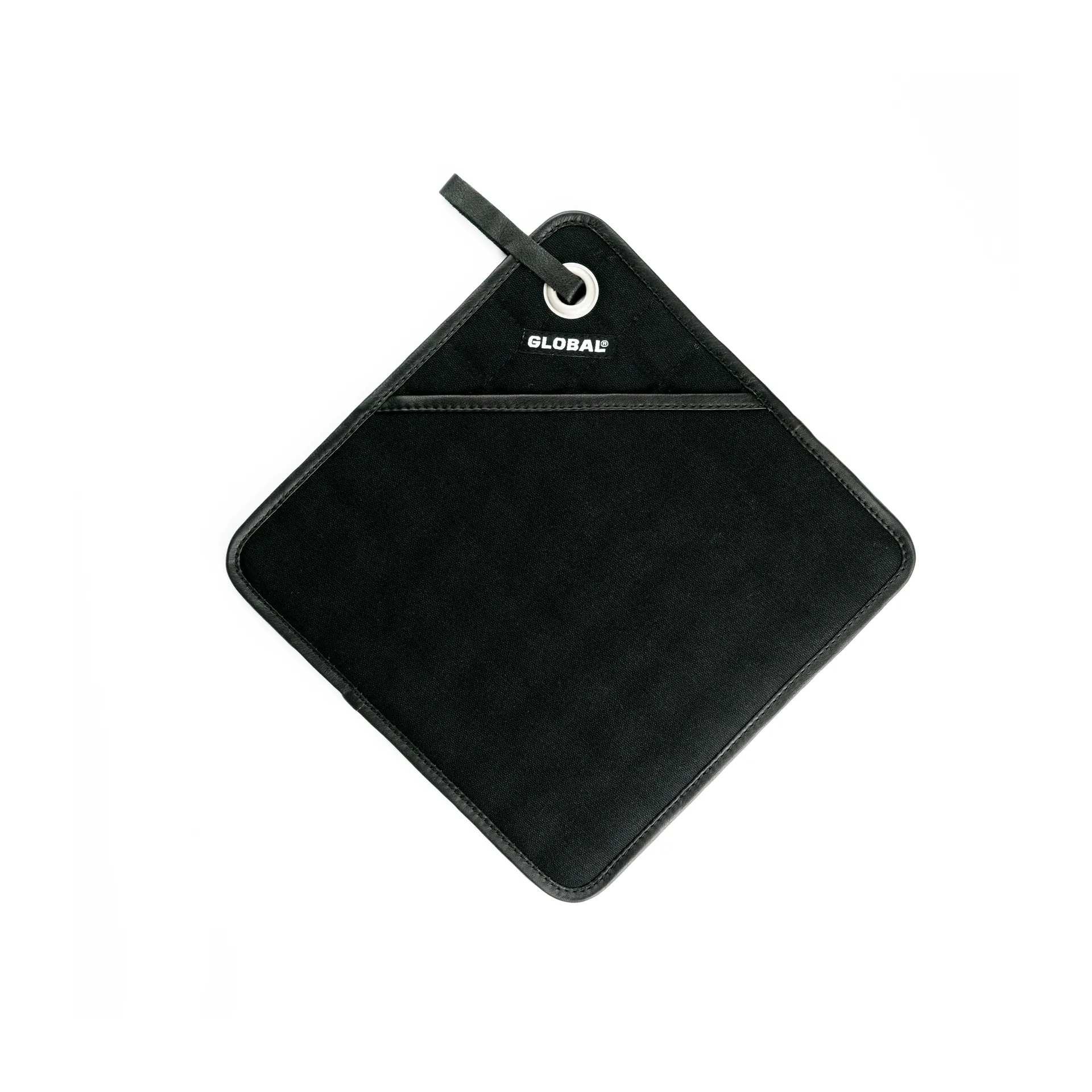 Global G-90101 Grytelapp canvas med lomme 25 x 25 cm, Svart Global