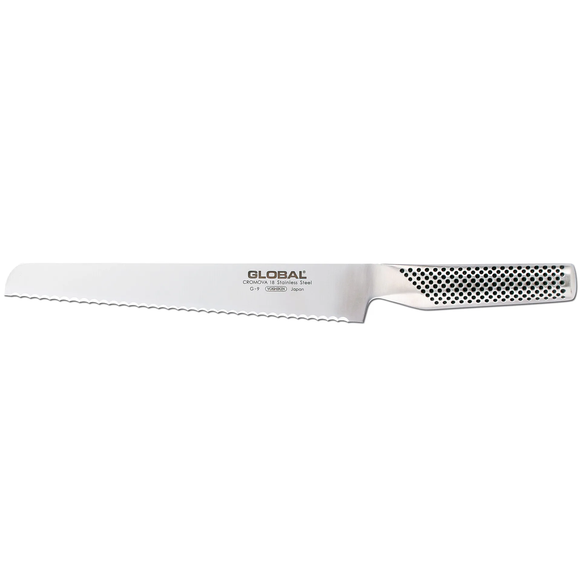 Global G-9R brødkniv 22 cm tagget, rustfritt stål Global