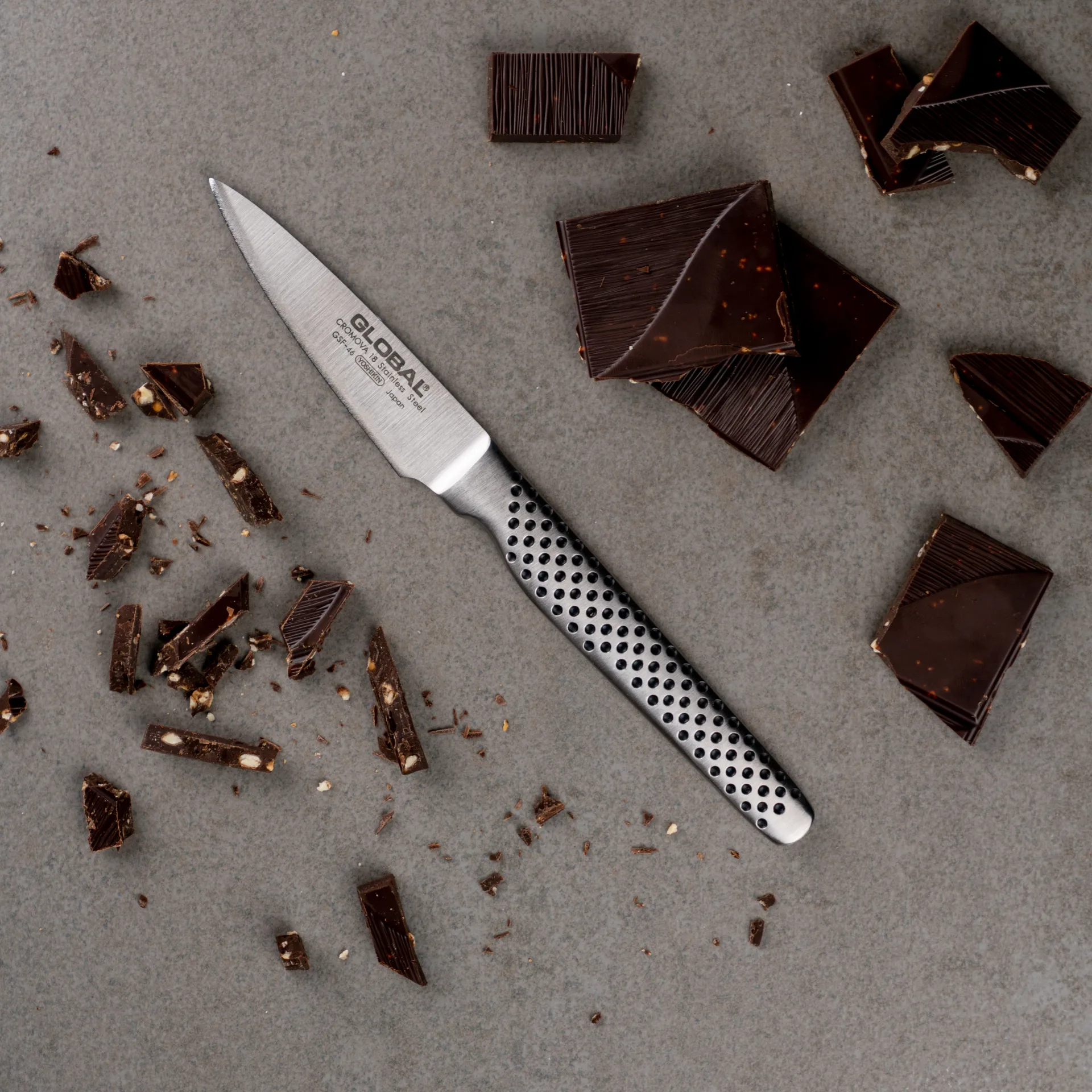 Global GSF-46 skrellekniv 8 cm, rustfritt stål Global