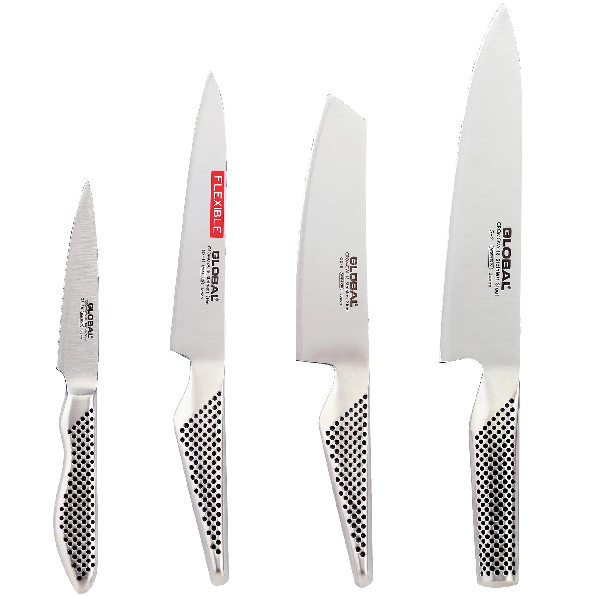 Global knivsett 4 deler, Rustfritt stål Global