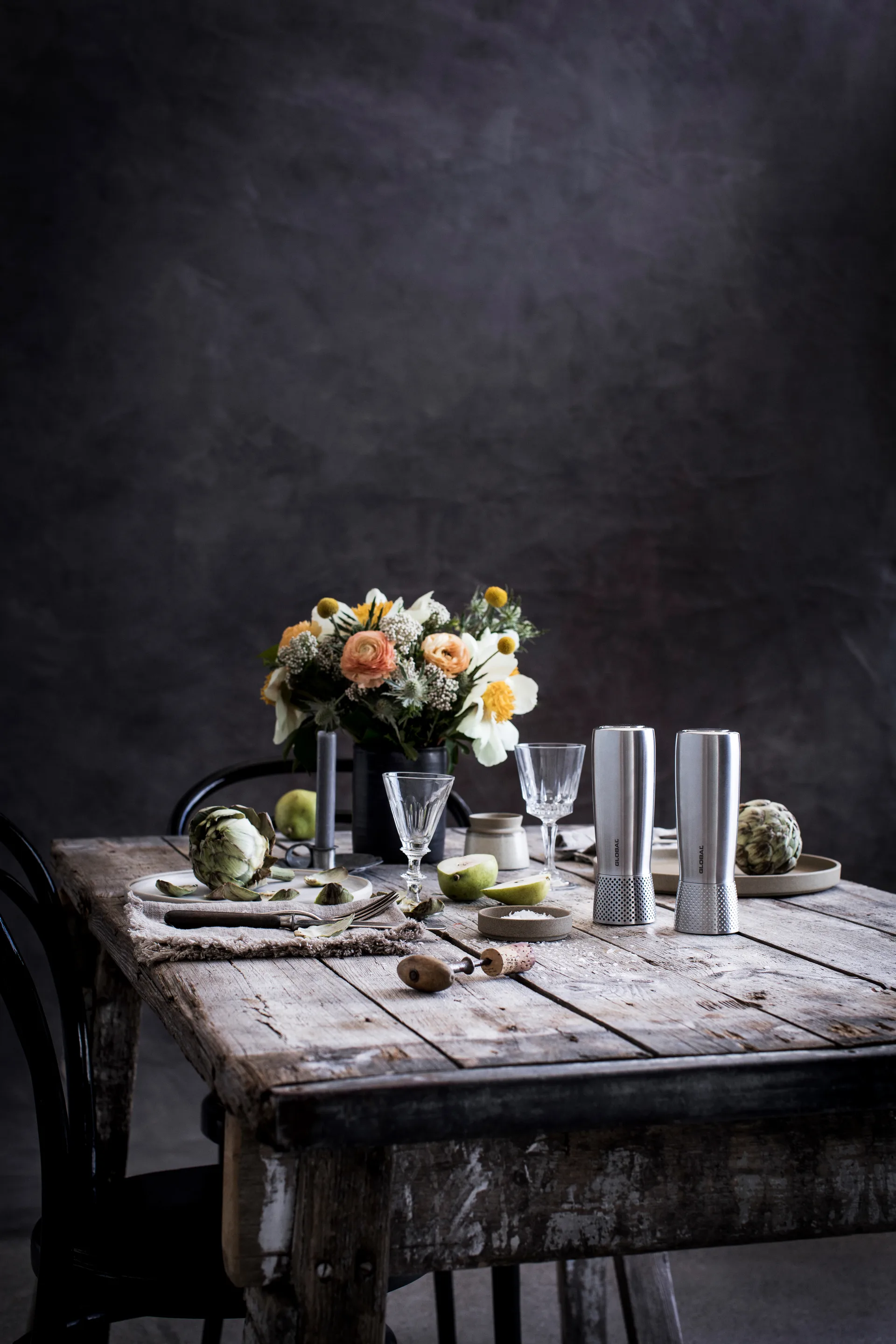 Global salt- og pepperkvern sett 18 cm, Rustfritt stål Global