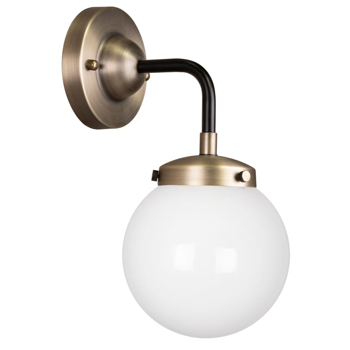 Alley 1 vegglampe IP44, Antikkmessing-hvit Globen Lighting