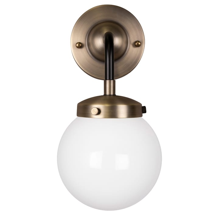 Alley 1 vegglampe IP44, Antikkmessing-hvit Globen Lighting