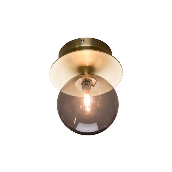 Art Deco IP44 vegglampe, Røyk/børstet messing Globen Lighting