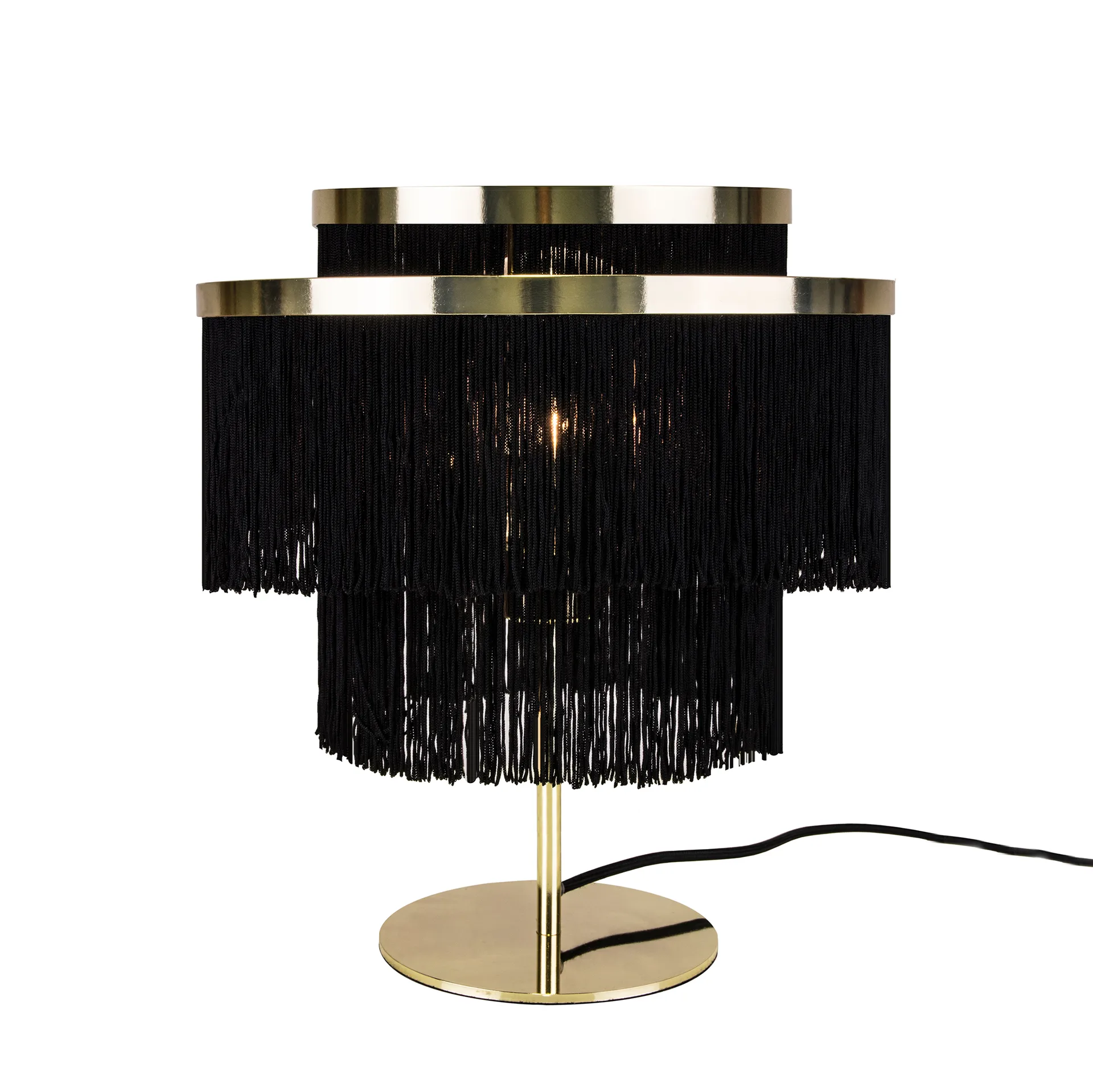 Frans bordlampe, svart, messing Globen Lighting