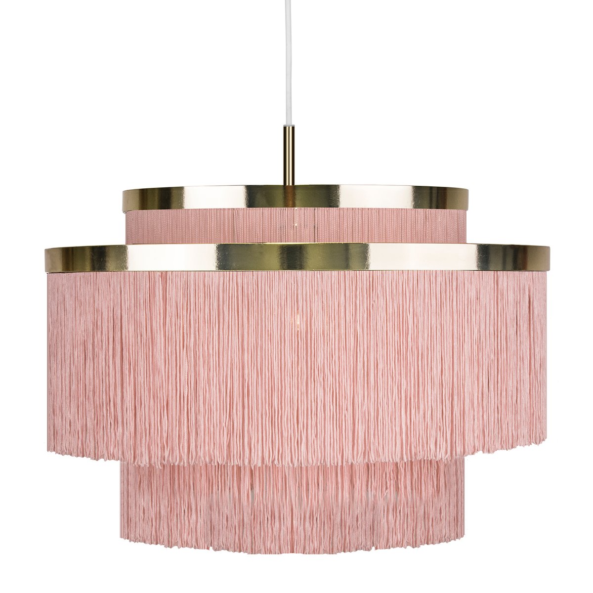 Globen Lighting Frans taklampe rosa, messing