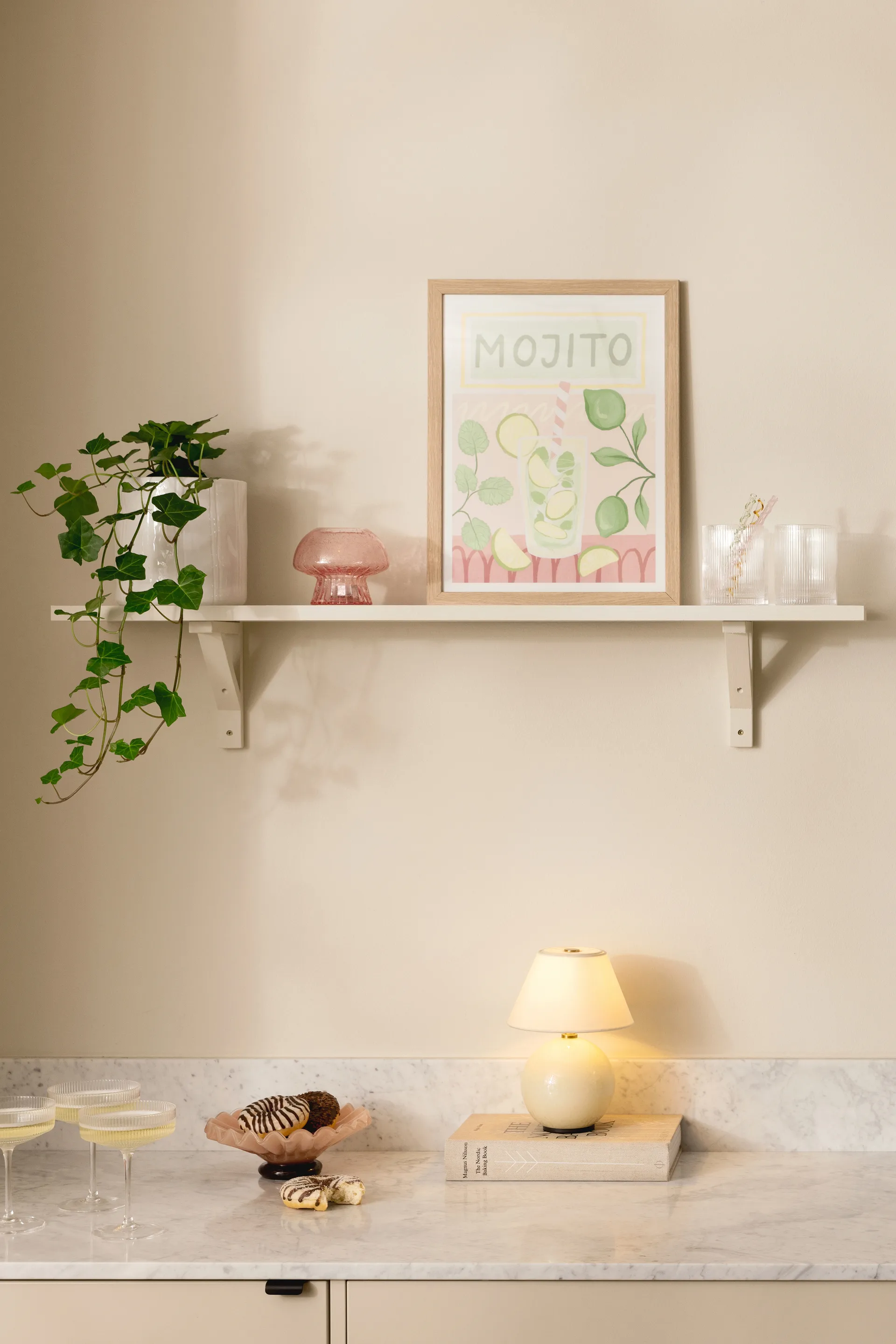 Fungo 12 telysholder Special Edition, Rosa Globen Lighting