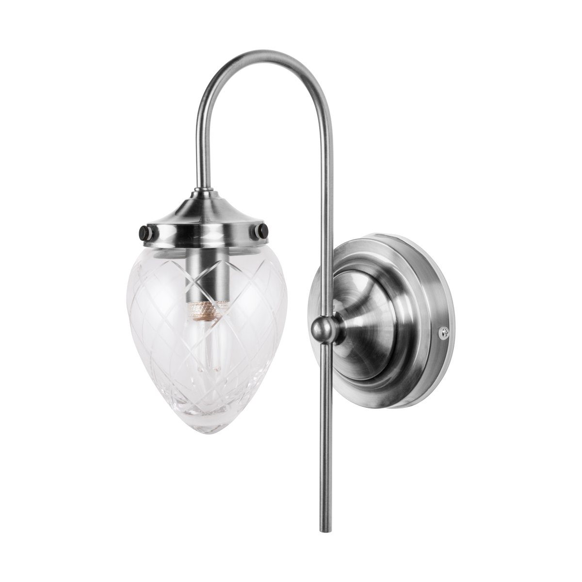 Globen Lighting - Juni Vegglampe IP44 Antikk Stål/Klar