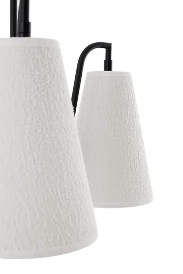 Lou pendel  - 3, Hvit bouclé-svart, 46x46 cm - Globen Lighting
