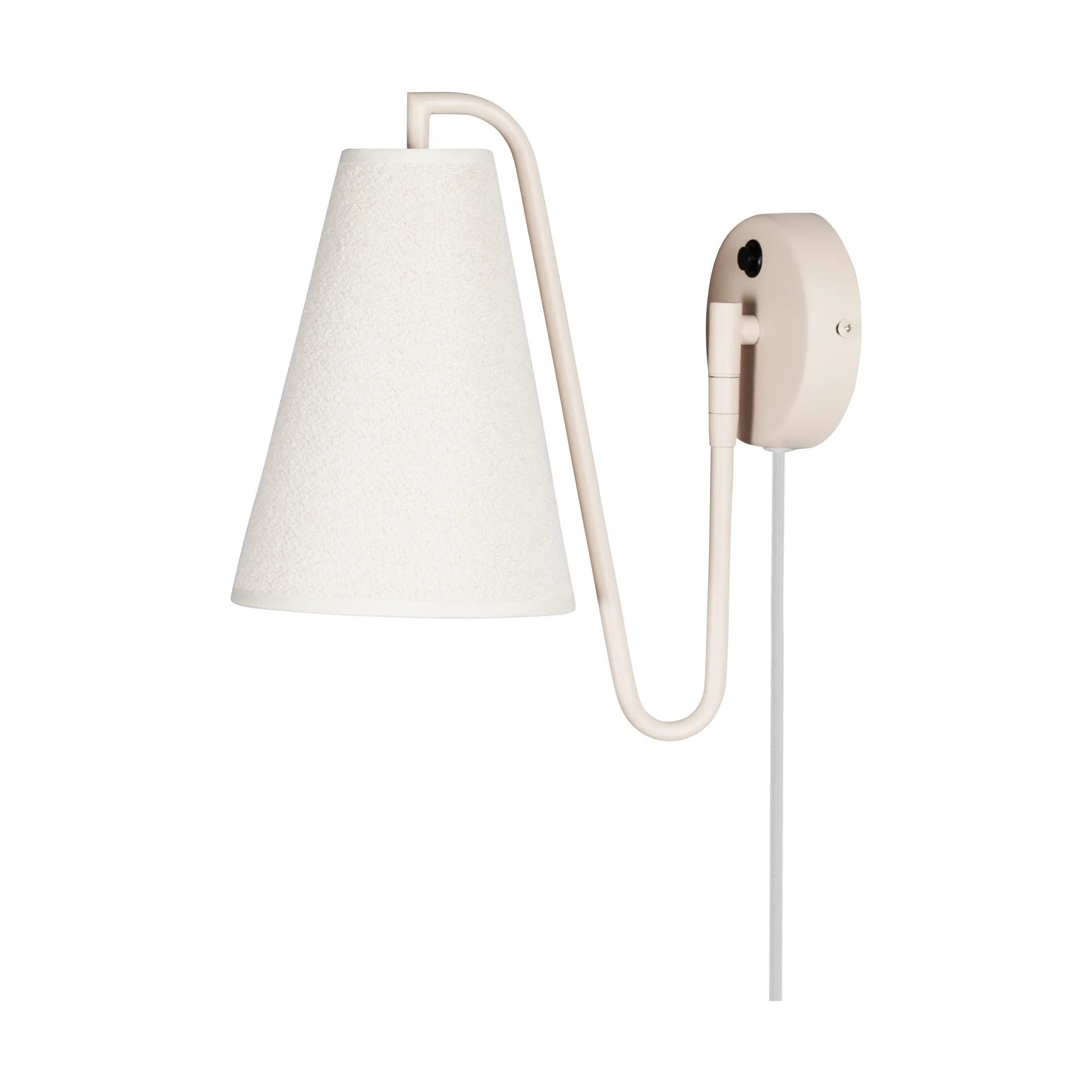 Lou vegglampe, Bouclé hvit-beige Globen Lighting