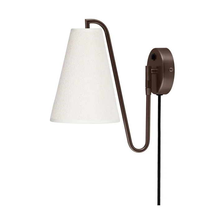 Lou vegglampe - Bouclé hvit-bronse - Globen Lighting