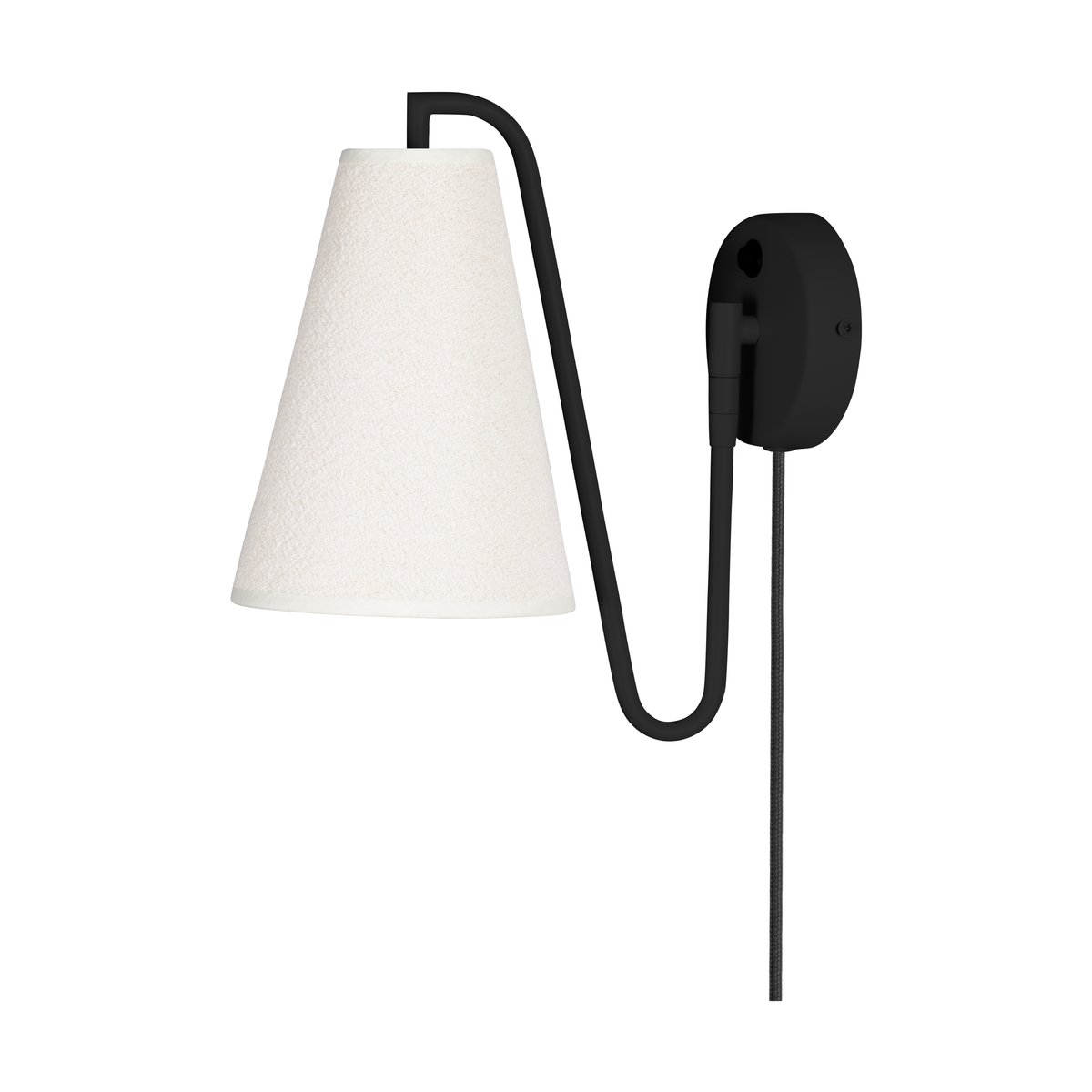 Globen Lighting Lou vegglampe Bouclé hvit-svart