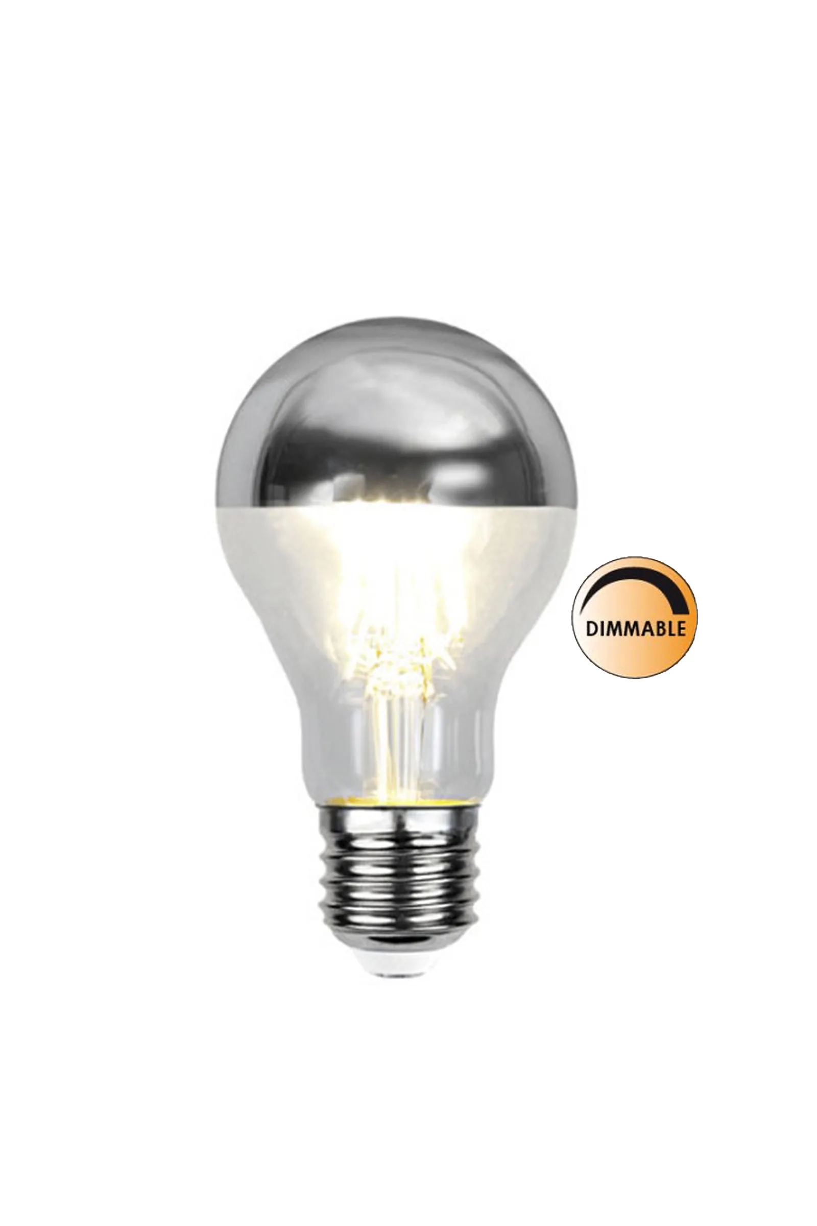 Lyspære LED 352-94 toppspeilet dimbar E27, Sølv Globen Lighting