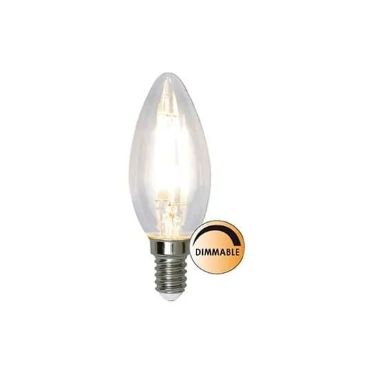 Lyspære LED filament Kron 3,2W dimbar E14, Klar Globen Lighting