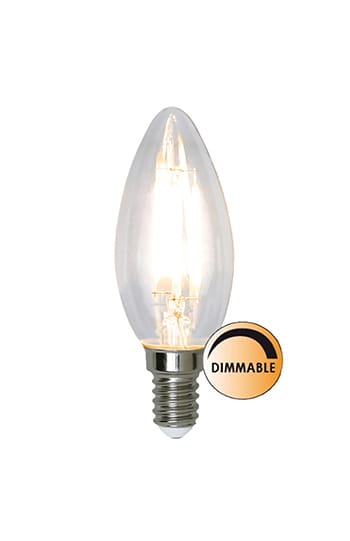 Lyspære LED filament Kron 3,2W dimbar E14 - Klar - Globen Lighting