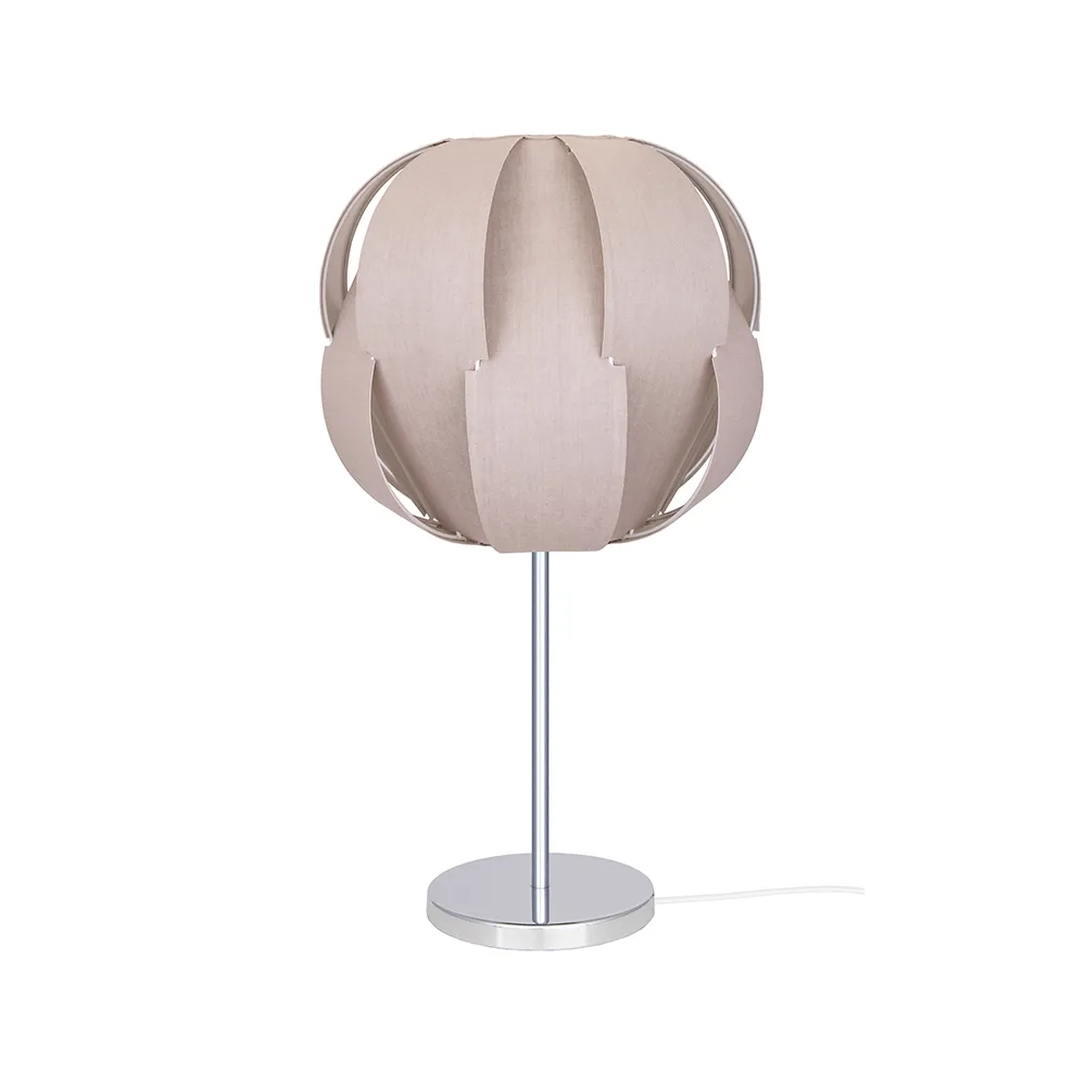 Pavot 25 bordlampe, Beige, kromstativ Globen Lighting