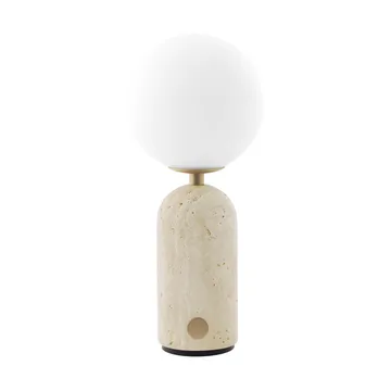 Torrano bordlampe portabel - Beige travertine, 27,5 cm - Globen Lighting