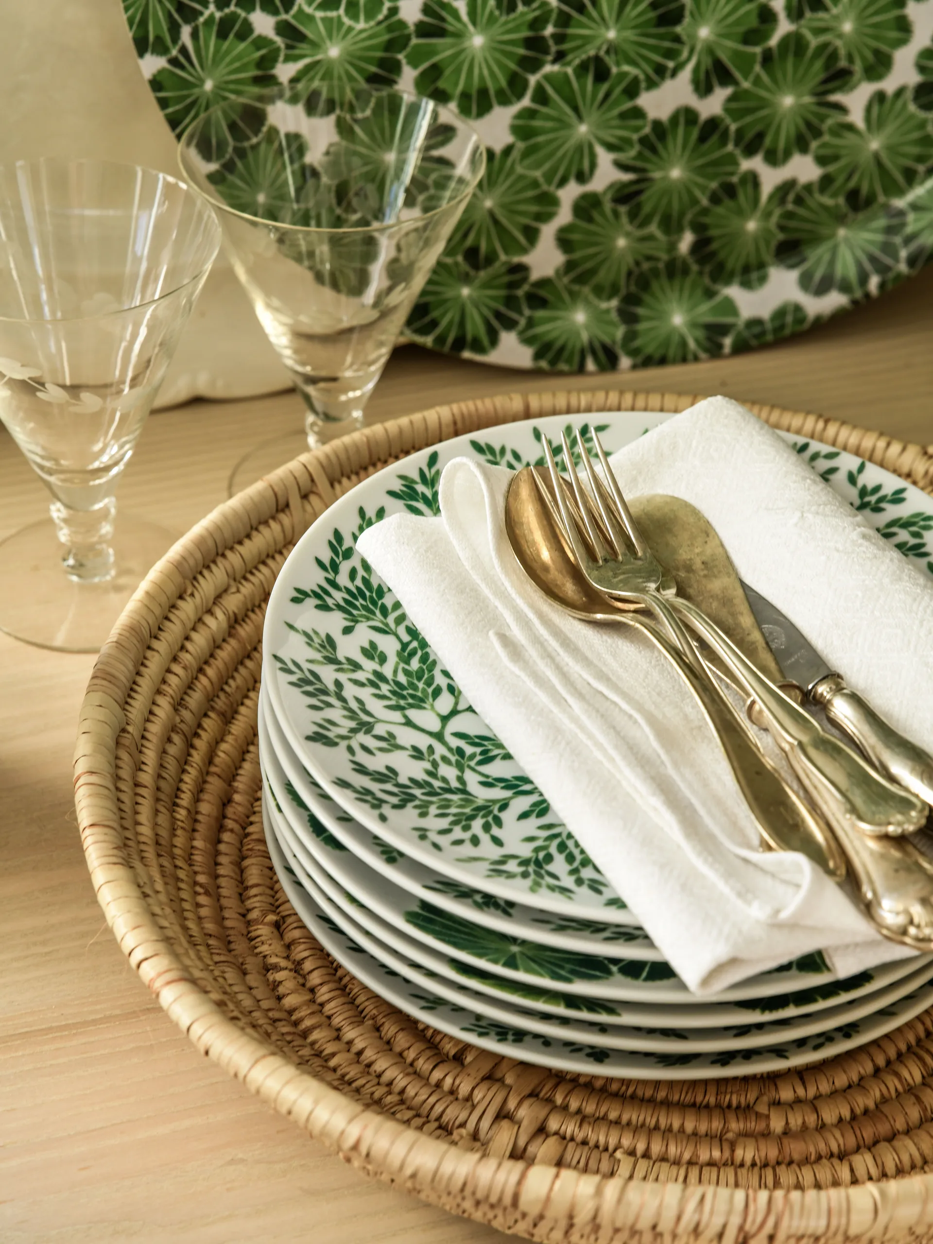 Botanica Myrten asjett Ø21, Grønn Götefors Porslin