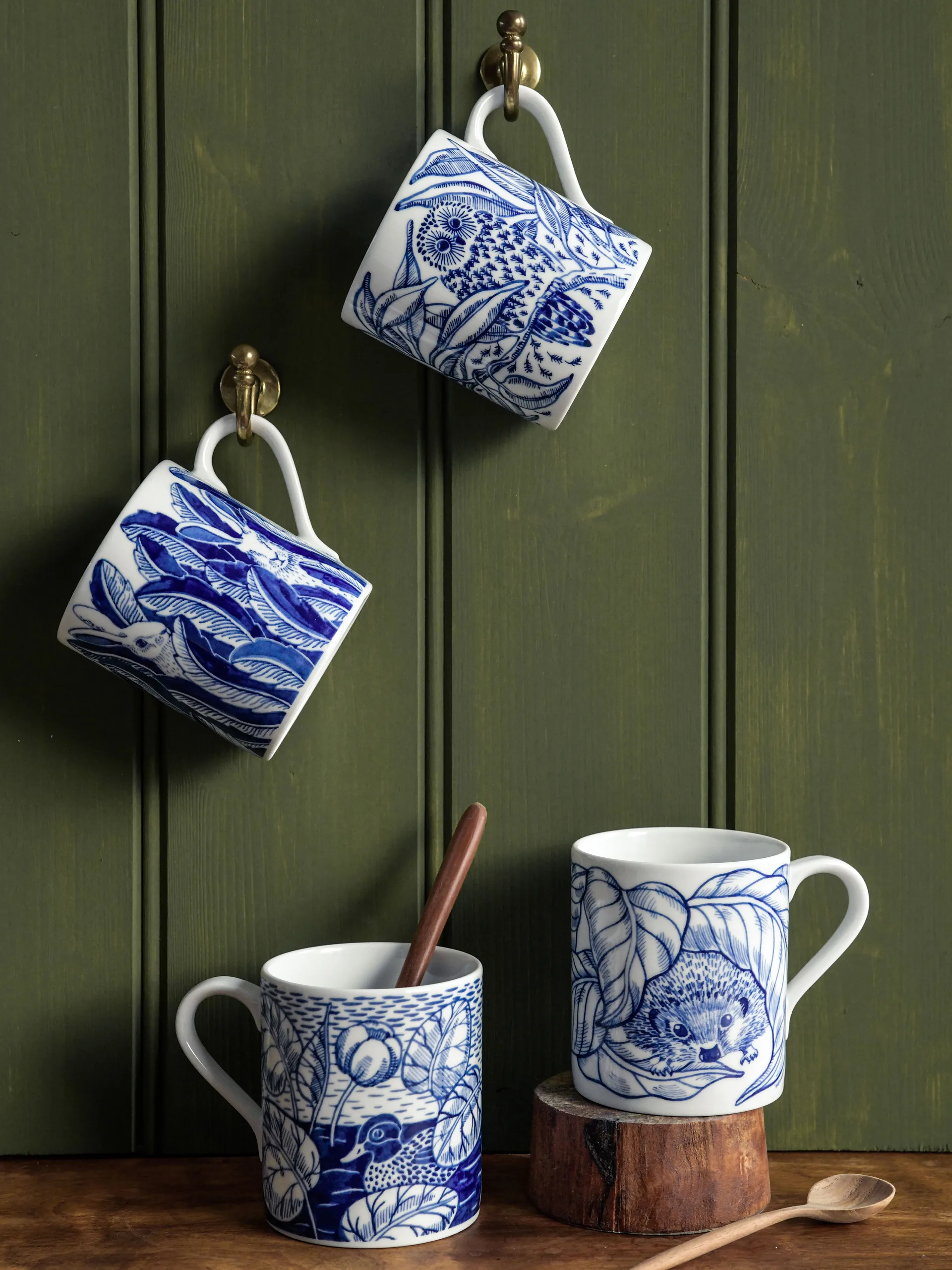 Duck pond kopp 35 cl, Blå Götefors Porslin