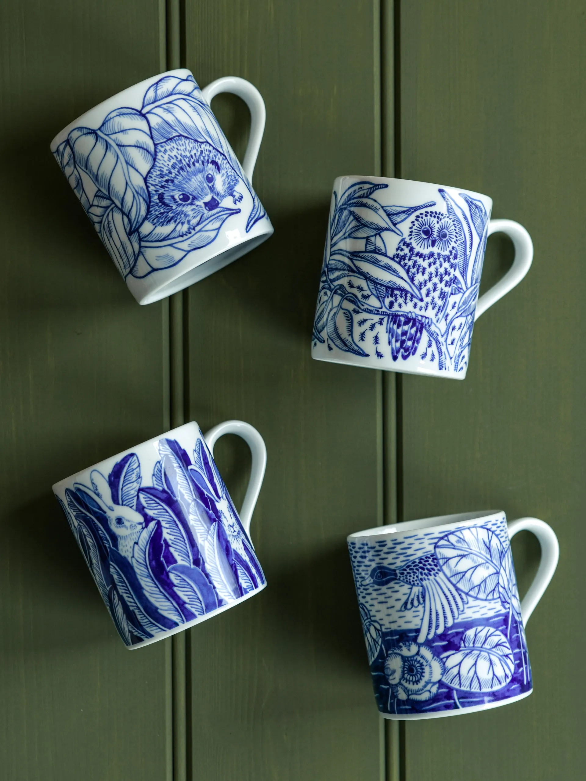 Duck pond kopp 35 cl, Blå Götefors Porslin