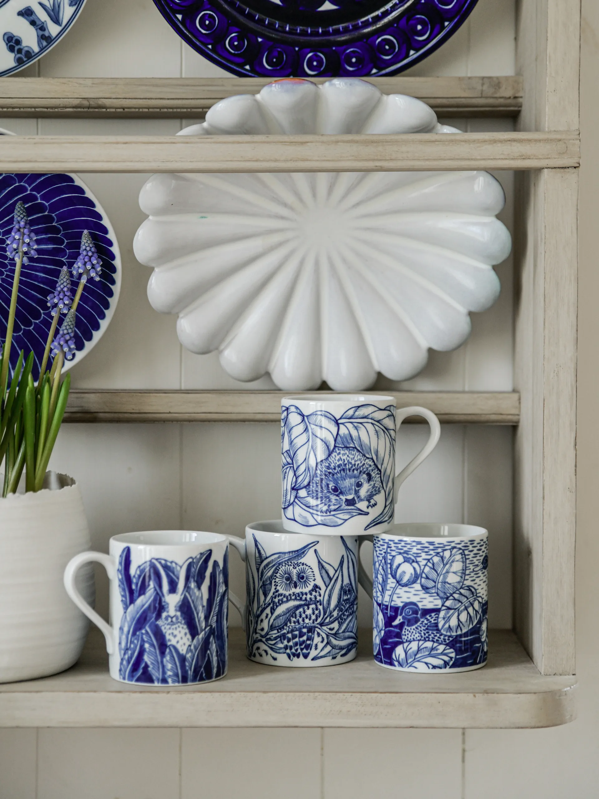 Duck pond kopp 35 cl, Blå Götefors Porslin