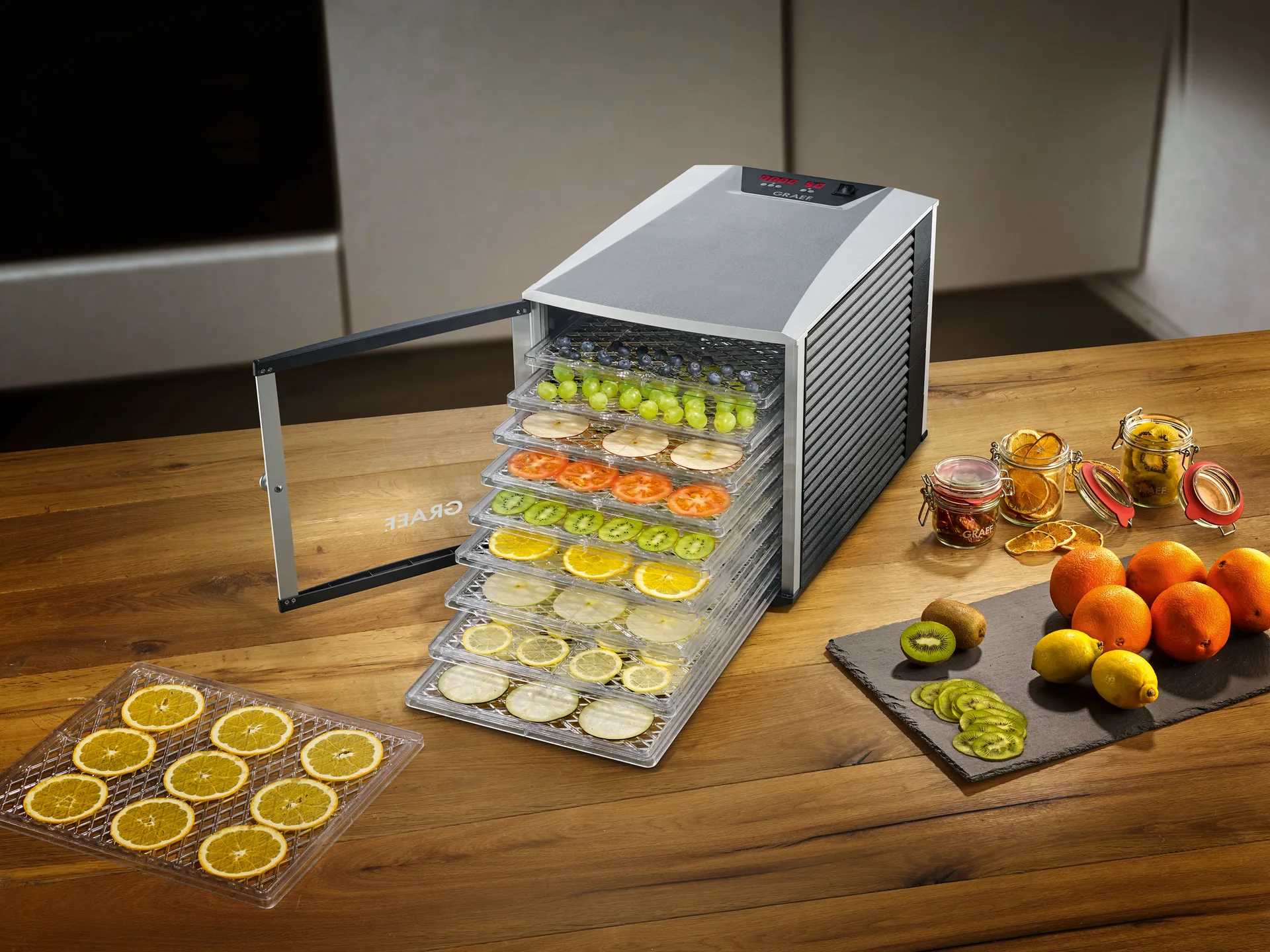 Graef DA510 Dehydrator soppetørker 10 brett, Svart-grå Graef