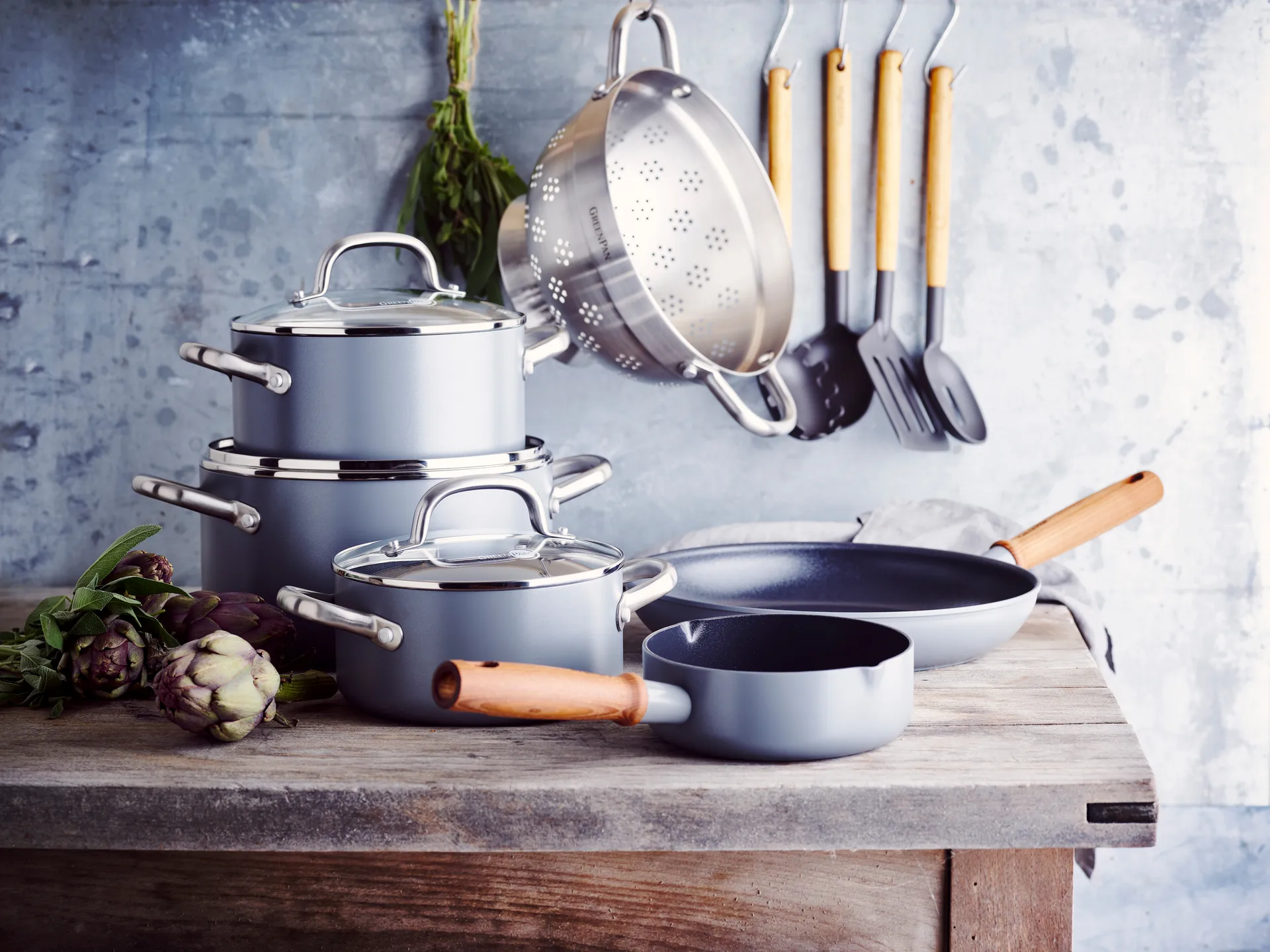 Mayflower Pro gryte- og stekepannesett, 13 deler GreenPan