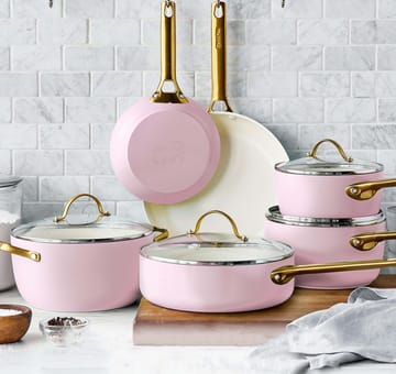 Padova gryte- og stekepannesett 10 deler - Blush pink - GreenPan