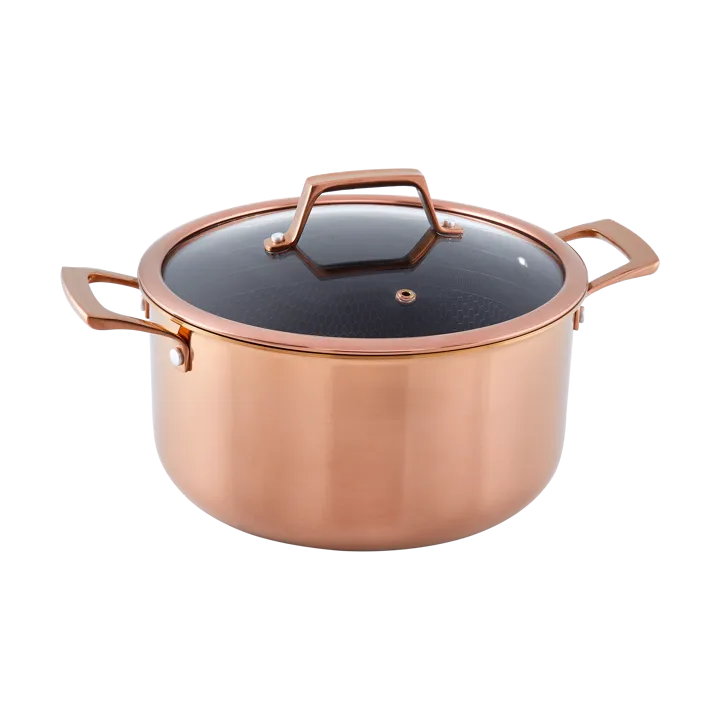 Hâws Santo gryte med lokk hybrid coating 5,8 L - Rose Gold - Hâws