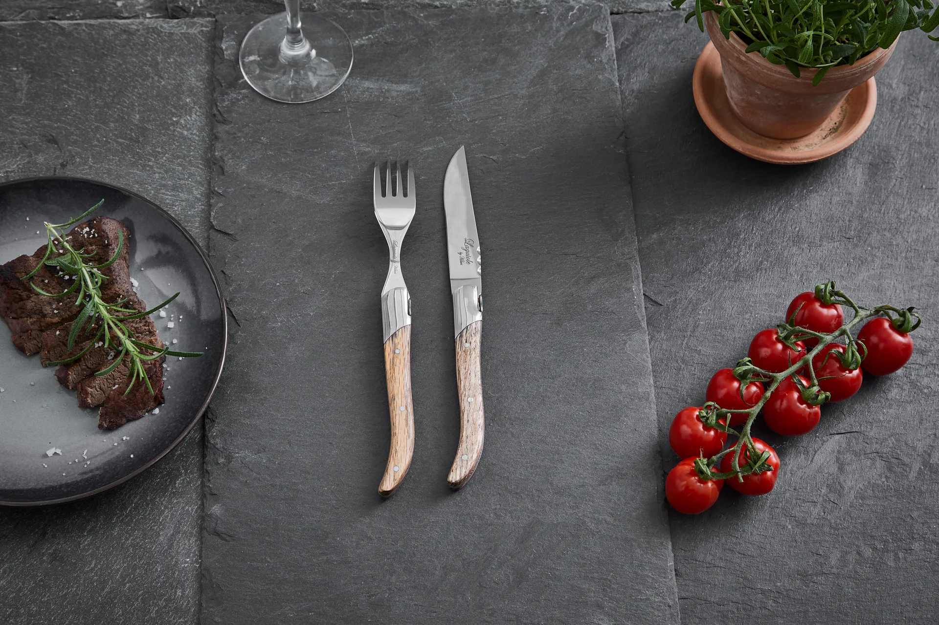 Laguiole By Hâws grillgaffel 6-pakning, Oak Hâws