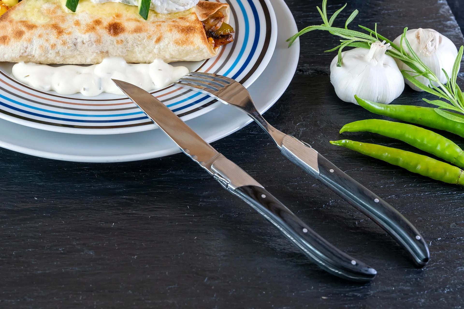 Laguiole By Hâws grillkniv 6-pakning, Black Wood Hâws