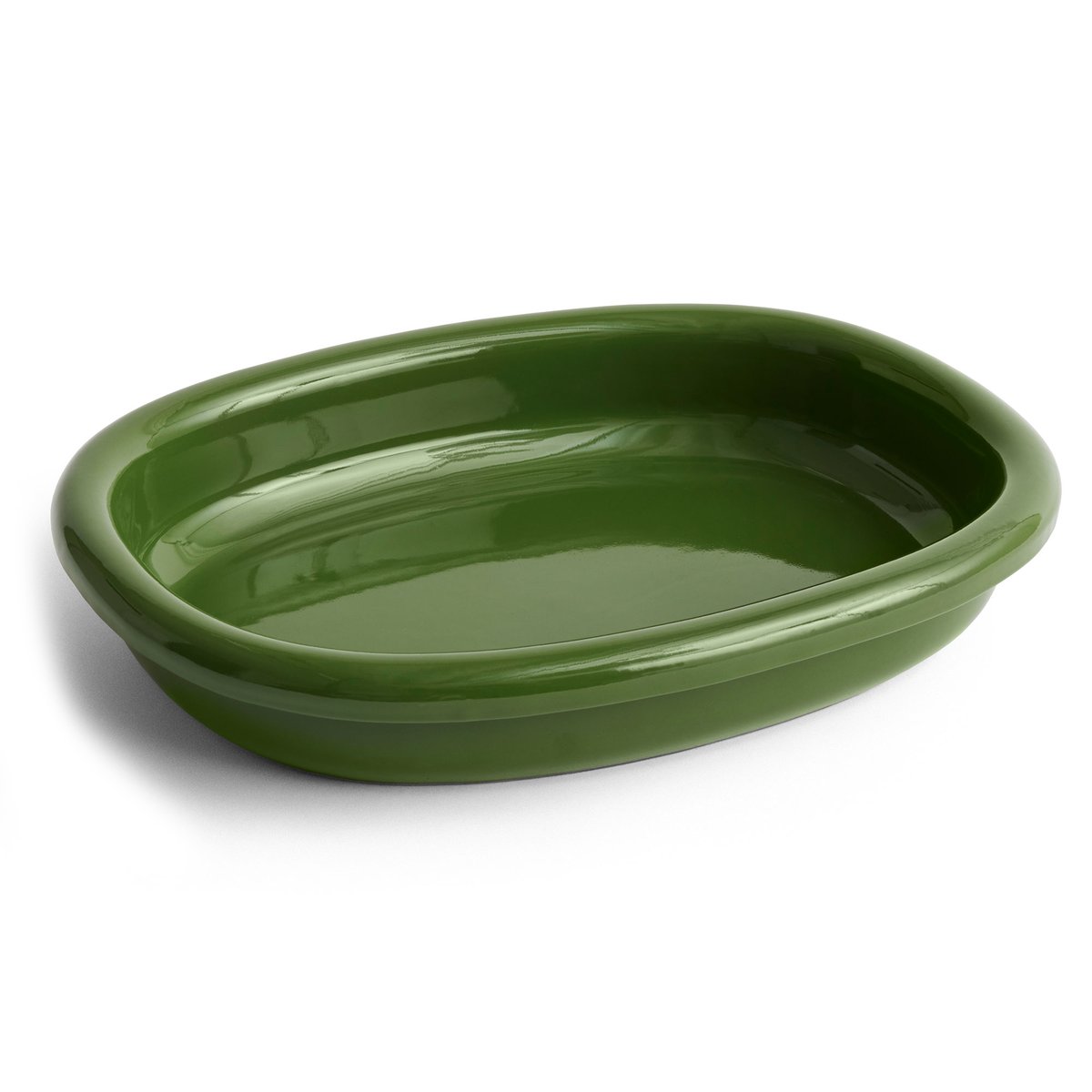 HAY Barro ovalt serveringsfat stort 27x36 cm Green