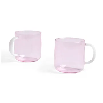 Borosilicate kopp 2-stk. - Pink-white - HAY