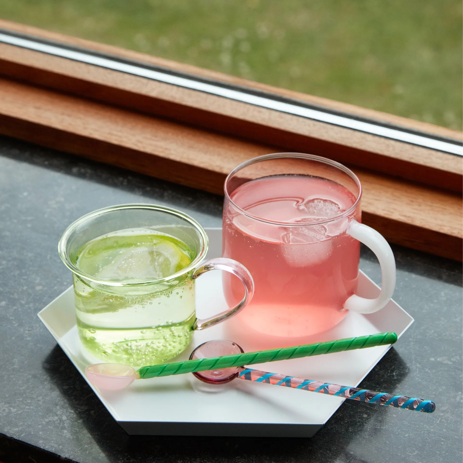 Borosilicate kopp 2-stk., Pink-white HAY