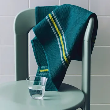 Canteen kjøkkenhåndkle 52×80 cm - Green-yellow block stripe - HAY