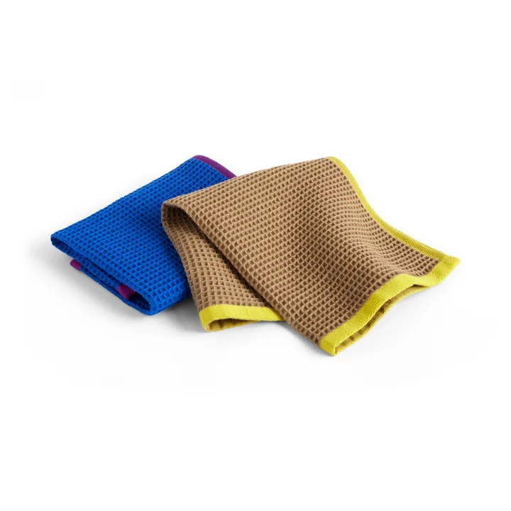 Canteen oppvaskklut 31 × 31 cm 2‑pakning - Blue/fuchsia-Beige/yellow - HAY