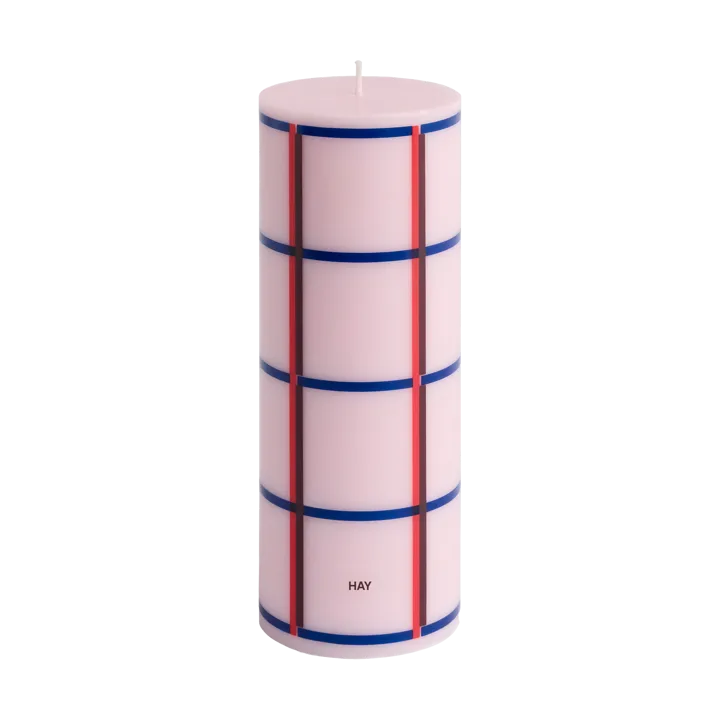 Column Candle blokklys medium 20 cm - Light pink-red-bordeaux-dark blue - HAY