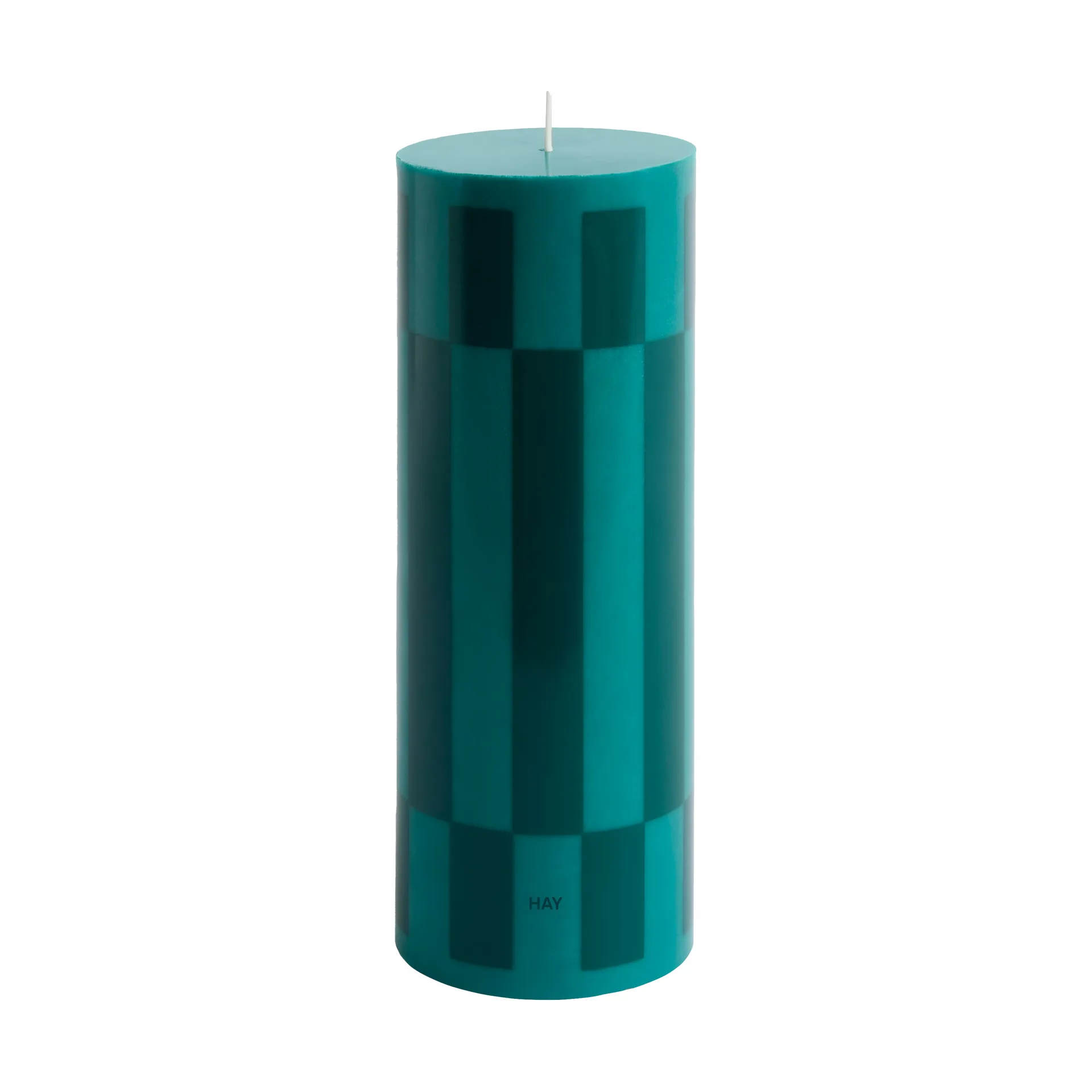 Column Candle kubbelys large 25 cm, Green-dark green HAY