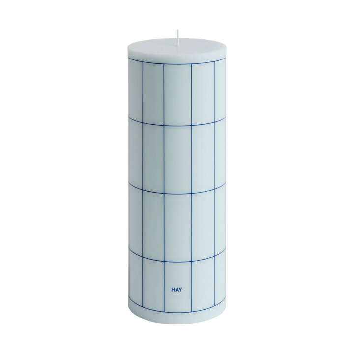 Column Candle kubbelys large 25 cm - Light blue-blue grid check - HAY