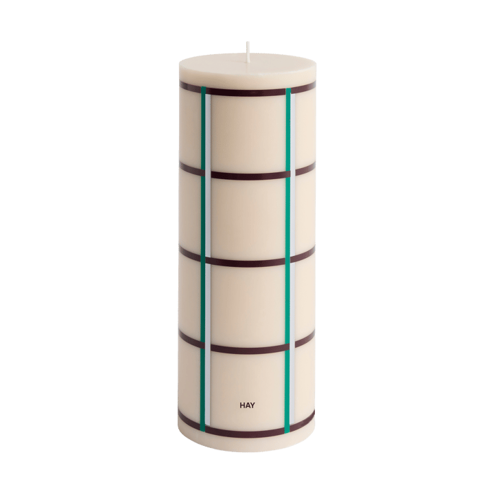 Column Candle kubbelys large 25 cm - Off white-green bordeaux-silver - HAY