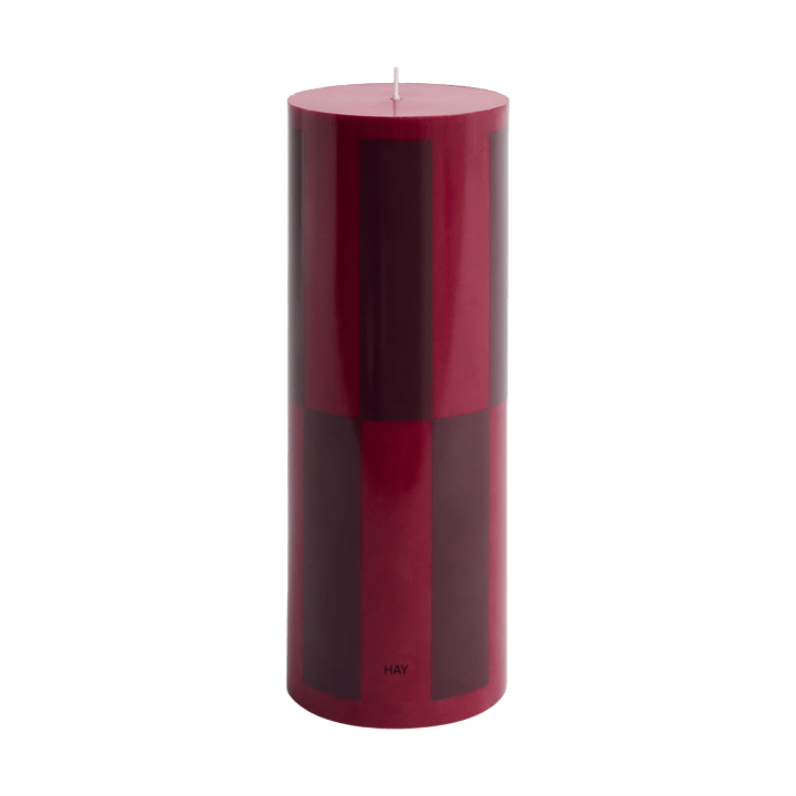 Column Candle kubbelys large 25 cm - Wine-bordeaux large check - HAY